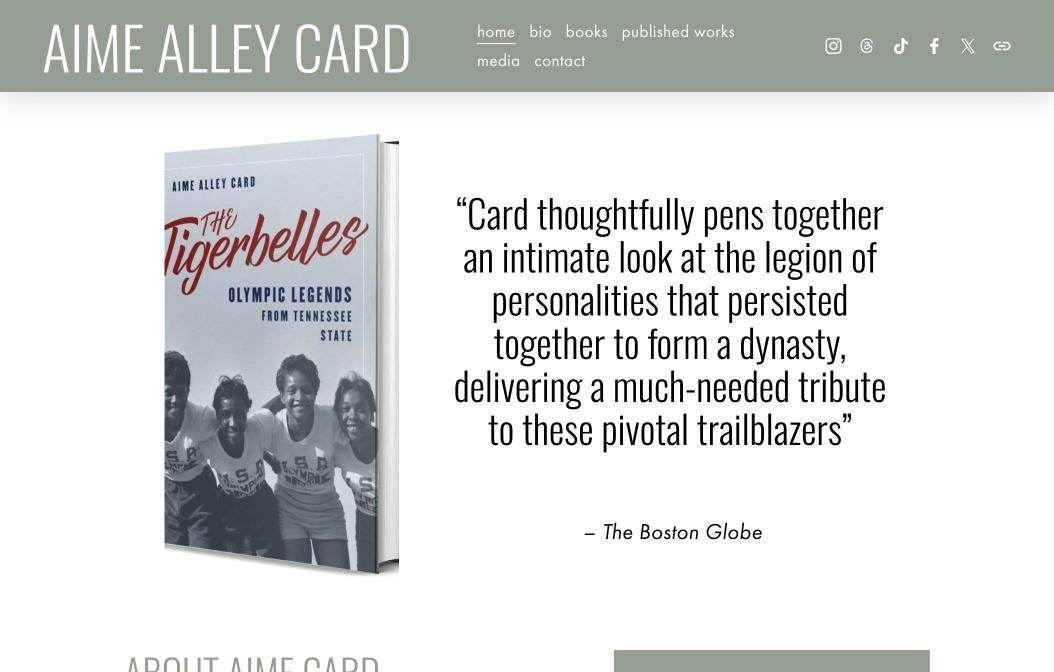 Aime Alley Card website on desktop, designed by Little Lion Creative