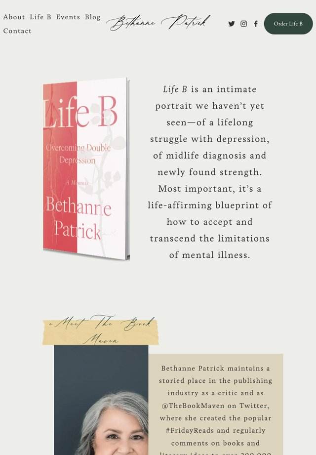 Bethanne Patrick website on tablet