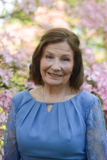 Portrait in front of spring blossoms in Bristol, Rhode Island