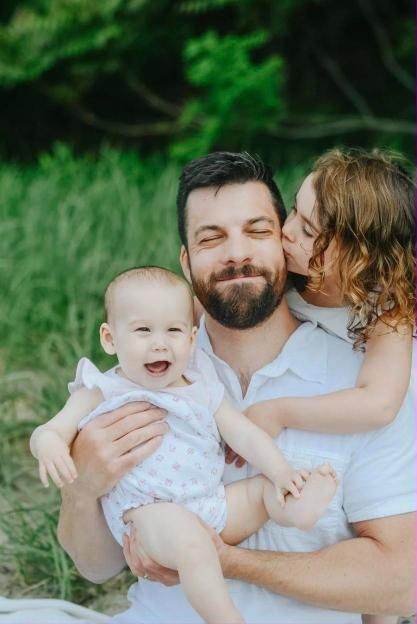 Family photography of a dad and two kids in East Greenwich, Rhode Island