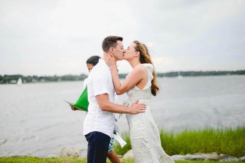 Wedding photography by the water in Bristol, Rhode Island