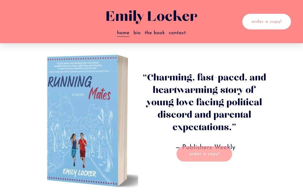 Emily Locker website designed by Little Lion Creative