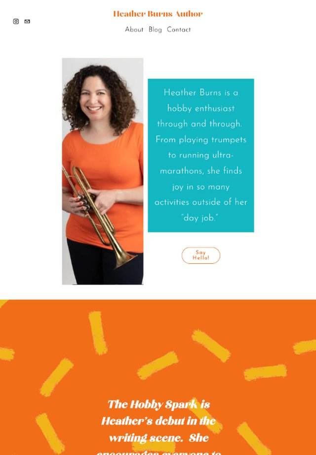 Heather Burns website on tablet