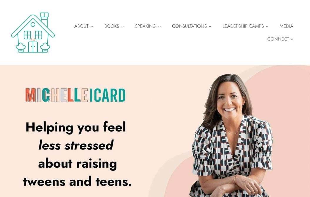 Michelle Icard website on desktop, designed by Little Lion Creative