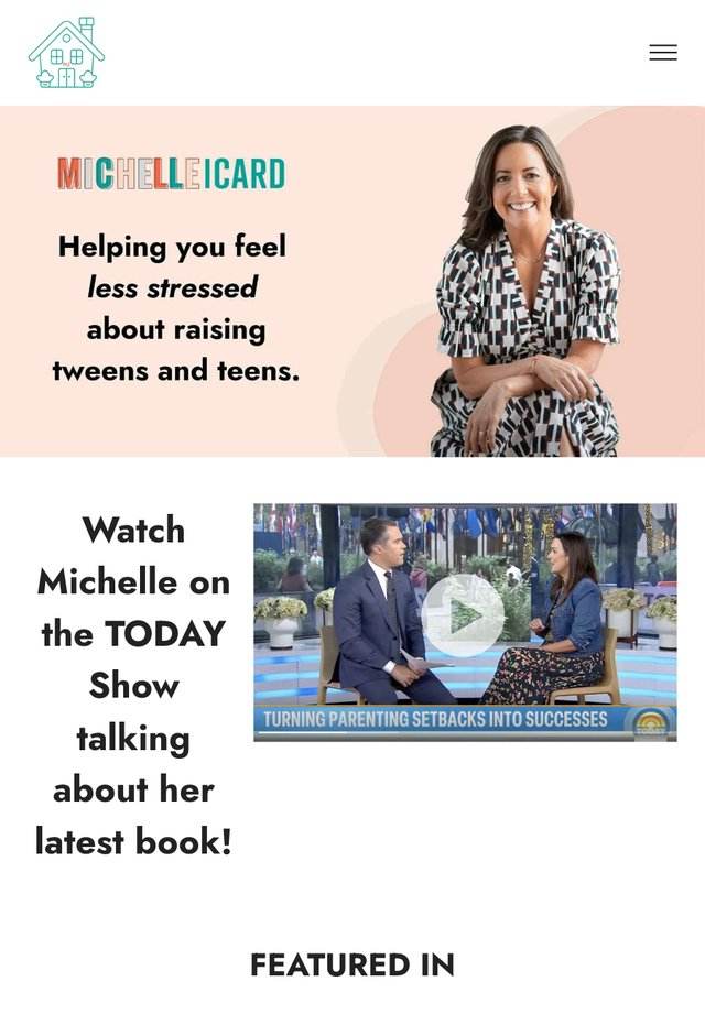 Michelle Icard website on tablet