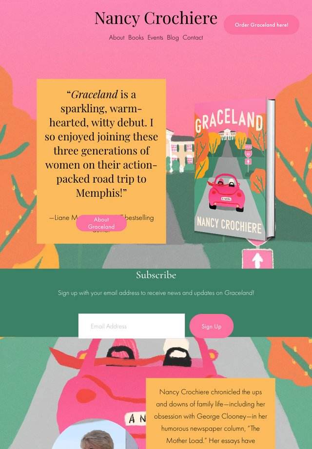 Nancy Crochiere website on tablet