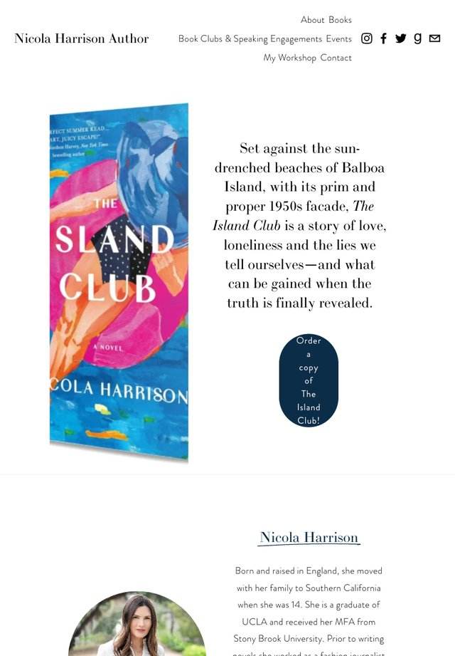 Nicola Harrison website on tablet