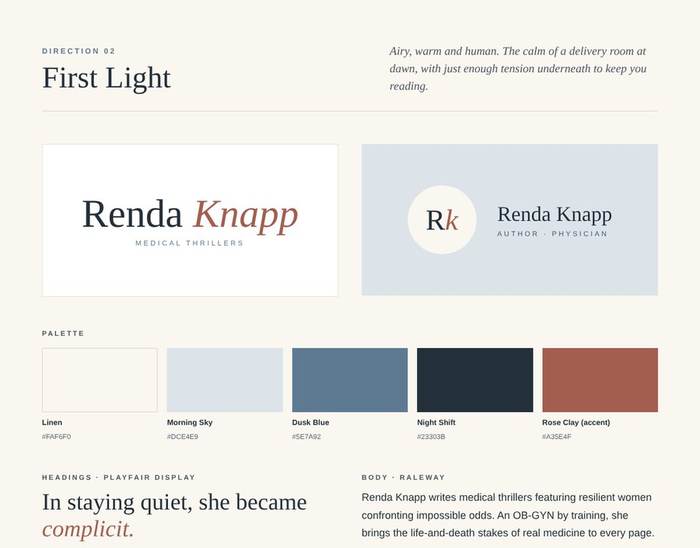 Renda Knapp brand direction: First Light