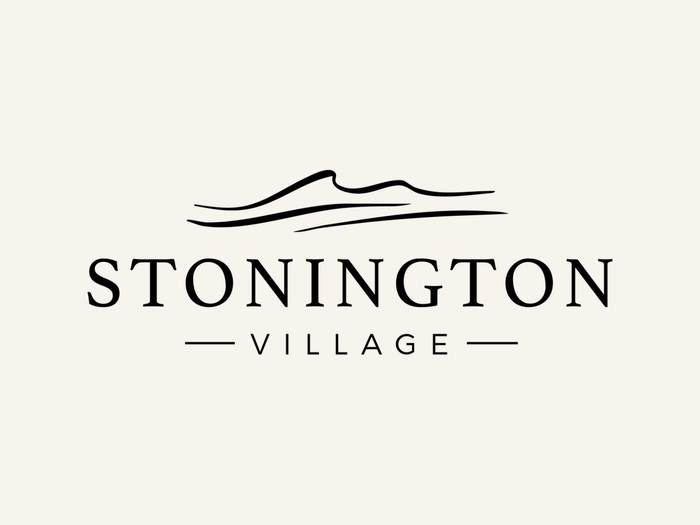 Stonington Village logo with coastal wave mark