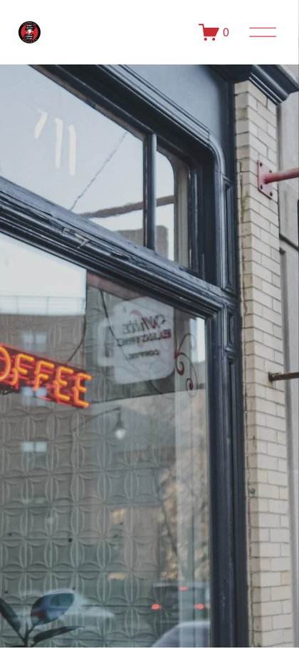 White Electric Coffee website on mobile